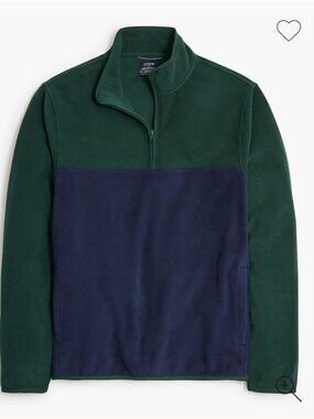 J.Crew Colorblock half-zip fleece pullover